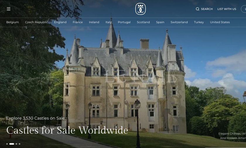 Castle Collector homepage, a castle marketplace we grew with SEO content